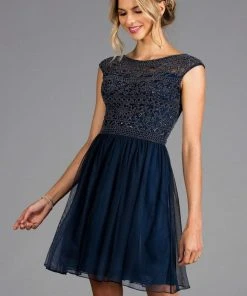 Scala - 48882 Beaded Bateau Tulle A-line Dress 12 Scala - 48882 Beaded Bateau Tulle A-line Dress