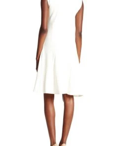 Sharagano - HW4S11GY5 Pleated Jewel A-line Dress Cocktail Dresses