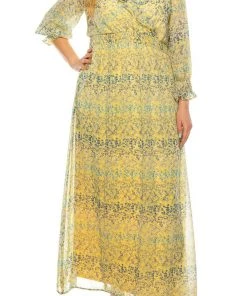 Plus Size Dresses Shelby & Palmer - M565 Floral Printed Full Length Dress