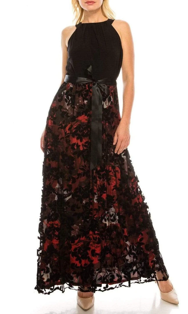 SLNY - 9195134 Sleeveless Printed Skirt Long Dress 3 SLNY - 9195134 Sleeveless Printed Skirt Long Dress