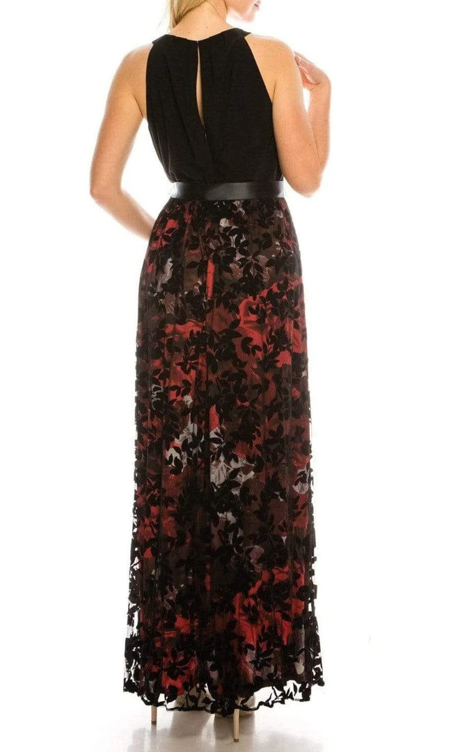 SLNY - 9195134 Sleeveless Printed Skirt Long Dress 4 SLNY - 9195134 Sleeveless Printed Skirt Long Dress