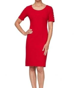 SLNY - Scoop Neck Knee-Length Casual Dress 9137181 - 2 Pc Cobalt In Size 12 And 14 Available Cocktail Dresses