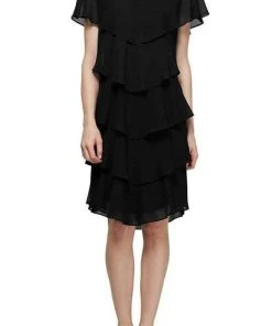 Plus Size Dresses SLNY - V Neck Tiered Flounce Chiffon Dress 1175251 - 1 Pc Cobalt In Size 10 Available