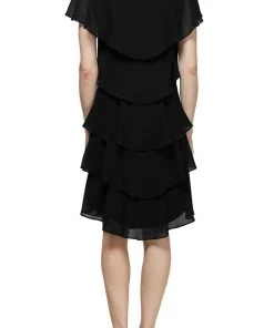 Plus Size Dresses SLNY - V Neck Tiered Flounce Chiffon Dress 1175251 - 1 Pc Cobalt In Size 10 Available