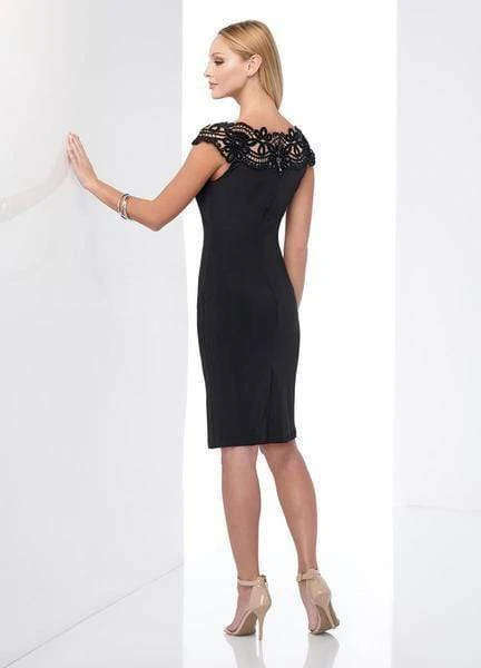 Social Occasions By Mon Cheri - Lace Applique Jersey Dress 218814 - 1 Pc Black/Nude In Size 14 Available 4 Social Occasions By Mon Cheri - Lace Applique Jersey Dress 218814 - 1 Pc Black/Nude In Size 14 Available