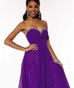 Studio 17 - 12538 Strapless Rhinestone Edge Sweetheart Chiffon Long Gown Formal Gowns