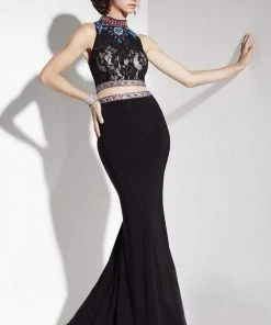 Studio 17 - 12577 Two Piece High Neck Trumpet Gown