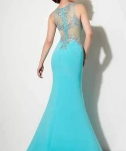 Studio 17 - 12602 Rich Metallic Lace Illusion Trumpet Gown Formal Gowns