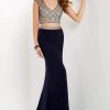 Formal Gowns Studio 17 - 12661 Two Piece Beaded V-neck Jersey Dress