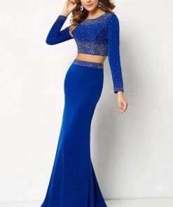 Formal Gowns Studio 17 - 12665 Two-Piece Jewel Ornate Long Sleeve Gown