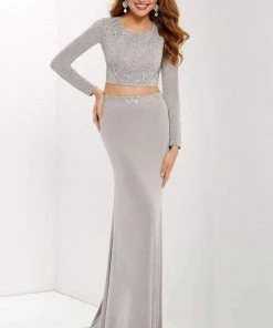 Formal Gowns Studio 17 - 12665 Two-Piece Jewel Ornate Long Sleeve Gown