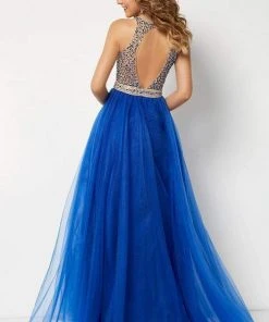 Studio 17 - 12667 Illusion Jewel Crystal Festooned Tulle Gown