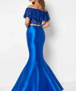 Studio 17 - 12690 Two Piece Lace Off-Shoulder Ruffle Mermaid Gown Formal Gowns
