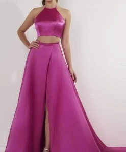 Studio 17 - 12705 Two-Piece Halter Croptop A-Line Gown Formal Gowns 9 Studio 17 - 12705 Two-Piece Halter Croptop A-Line Gown Formal Gowns