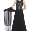 Sue Wong - Bejeweled Bateau Neck A-line Dress N5338