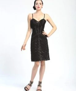 Sue Wong - C4236 Spaghetti Straps Sheath Cocktail Dress