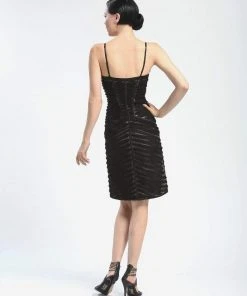 Sue Wong - C4236 Spaghetti Straps Sheath Cocktail Dress