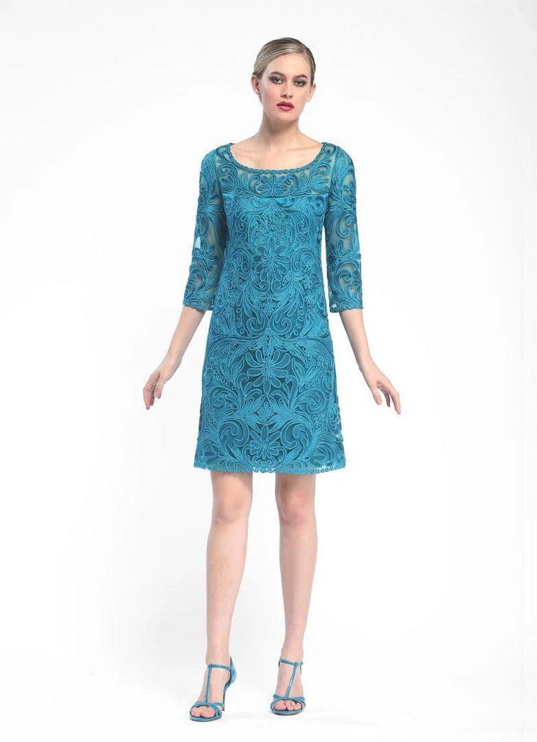 Sue Wong - Embroidered Bateau Neck Column Dress N5344 Cocktail Dresses 4 Sue Wong - Embroidered Bateau Neck Column Dress N5344 Cocktail Dresses