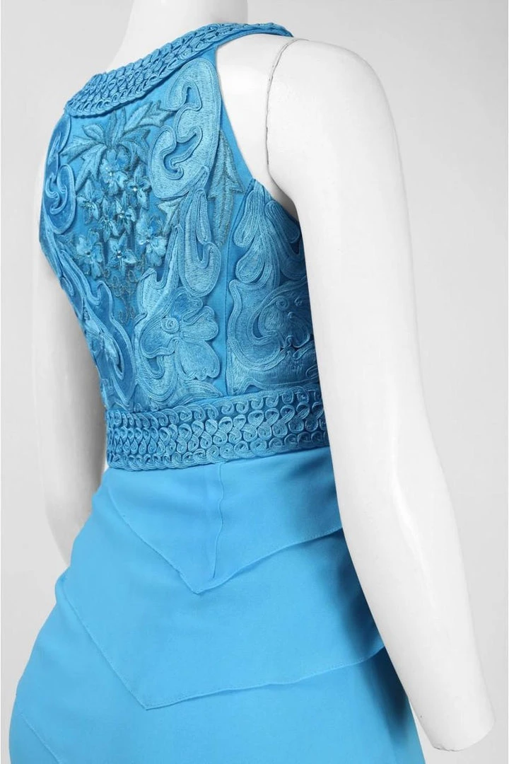 Formal Gowns Sue Wong - Embroidered High Neck Chiffon Sheath Dress W5133 4 Formal Gowns Sue Wong - Embroidered High Neck Chiffon Sheath Dress W5133