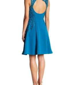 Cocktail Dresses Sue Wong - Embroidered Jewel Neck A-line Dress N5403