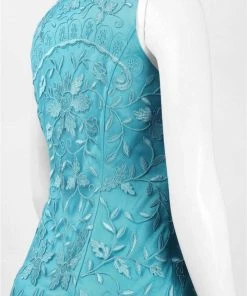 Cocktail Dresses Sue Wong - Floral Embroidered Bateau Neck Dress N5215