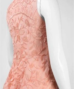 Cocktail Dresses Sue Wong - Floral Embroidered Bateau Neck Dress N5215