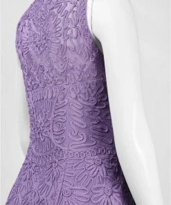 Sue Wong Knee Length Sleeveless Floral Sheath Dress - 1 Pc. Periwinkle In Size 6 Available