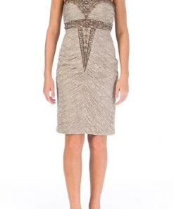 Cocktail Dresses Sue Wong - N2424 Embellished Floral Lace Sheath Dress