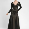 Formal Gowns Sue Wong - N3411 V-neck Ribbon Applique A-line Gown