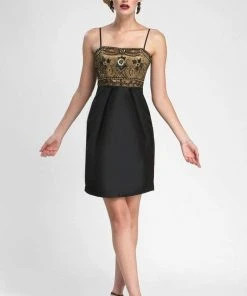 Sue Wong - N3434 Sleeveless Embellished Bodice Empire Taffeta Dress