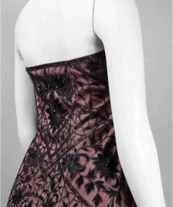 Sue Wong - N4134 Strapless Lace Overlay A-line Gown