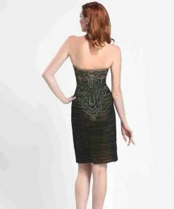 Cocktail Dresses Sue Wong - N4143 Strapless Ruched Mesh Cocktail Dress