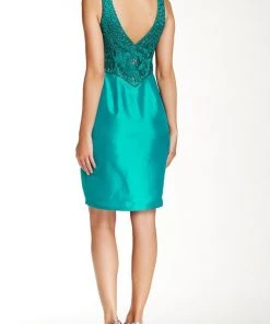 Cocktail Dresses Sue Wong - N4447 Embroidered V-Neck Column Dress 5 Cocktail Dresses Sue Wong - N4447 Embroidered V-Neck Column Dress