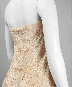 Sue Wong - S0300 Strapless Ribbon Appliqued Sheath Dress Cocktail Dresses