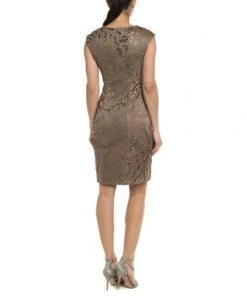 Sue Wong - Sequined Cap Sleeve Scoop Neck Dress N4405 Cocktail Dresses