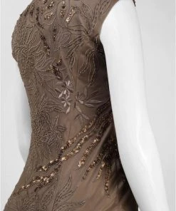 Sue Wong - Sequined Cap Sleeve Scoop Neck Dress N4405 Cocktail Dresses