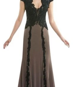 Sue Wong - Sequined Jewel Neck Jersey Dress N5430