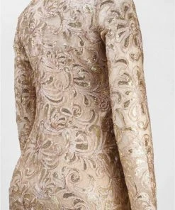 Sue Wong - Sequined Paisley Sheath Dress N5115