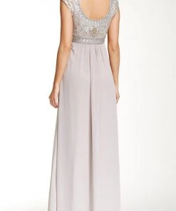 Sue Wong - Sequined Scoop Neck Chiffon Dress N4438 Formal Gowns