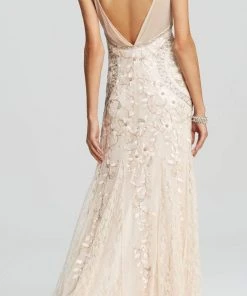 Sue Wong Sleeveless Embellished Long Dress N1118 - 1 Pc Ivory In Size 6 Available