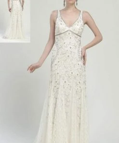 Sue Wong Sleeveless Embellished Long Dress N1118 - 1 Pc Ivory In Size 6 Available 14 Sue Wong Sleeveless Embellished Long Dress N1118 - 1 Pc Ivory In Size 6 Available