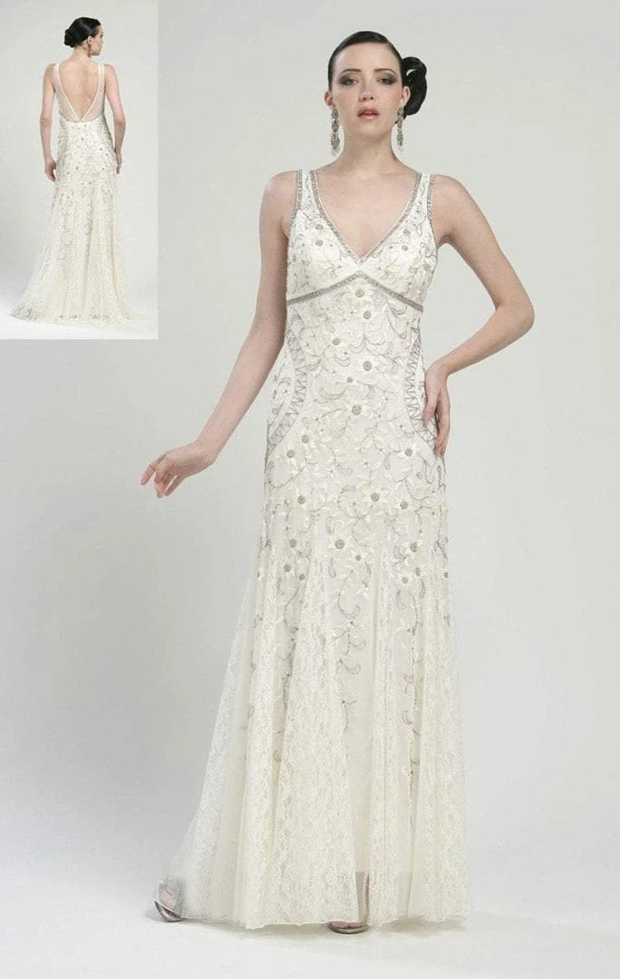 Sue Wong Sleeveless Embellished Long Dress N1118 - 1 Pc Ivory In Size 6 Available 8 Sue Wong Sleeveless Embellished Long Dress N1118 - 1 Pc Ivory In Size 6 Available