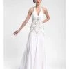 Sue Wong W5231 Sequined Art Deco Halter Dress - 1 Pc White In Size 8 Available 2 Sue Wong W5231 Sequined Art Deco Halter Dress - 1 Pc White In Size 8 Available