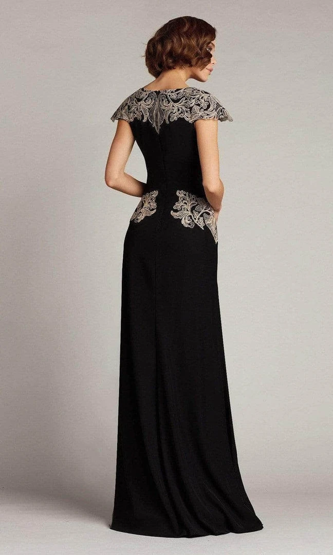 Formal Gowns Tadashi Shoji - Cap Sleeve Formal Dress BSU21103L - 1 Pc Ginseng/Black In Sizes 4 Available 4 Formal Gowns Tadashi Shoji - Cap Sleeve Formal Dress BSU21103L - 1 Pc Ginseng/Black In Sizes 4 Available
