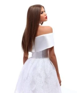 Tarik Ediz - 50226 Taffeta Off-Shoulder Lace A-line Dress Cocktail Dresses 6 Tarik Ediz - 50226 Taffeta Off-Shoulder Lace A-line Dress Cocktail Dresses