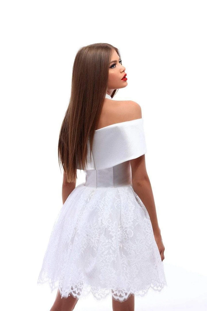 Tarik Ediz - 50226 Taffeta Off-Shoulder Lace A-line Dress Cocktail Dresses 4 Tarik Ediz - 50226 Taffeta Off-Shoulder Lace A-line Dress Cocktail Dresses