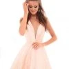 Formal Gowns Tarik Ediz - 50262 Crystal Embellished Deep V-neck Taffeta Dress