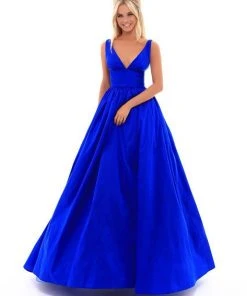 Tarik Ediz - 50283 Sleeveless Deep V-neck Ballgown