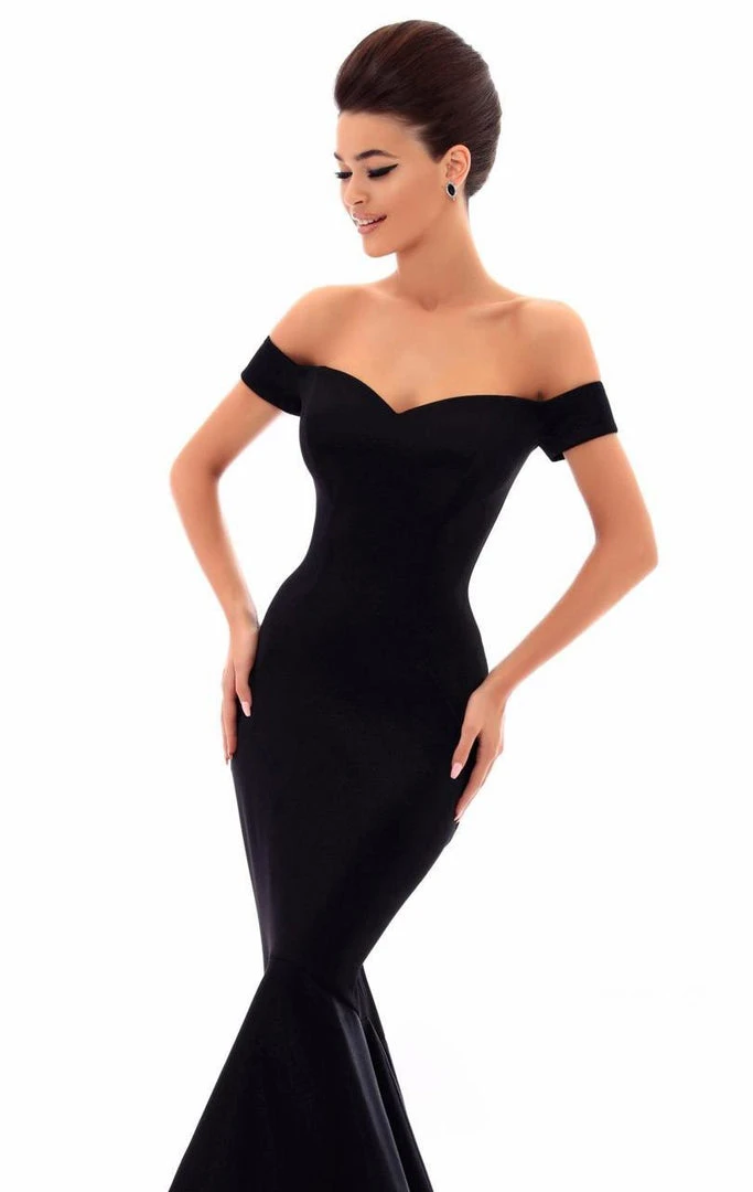 Formal Gowns Tarik Ediz - 50284 Off-Shoulder High Low Mermaid Gown 5 Formal Gowns Tarik Ediz - 50284 Off-Shoulder High Low Mermaid Gown