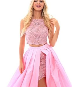 Tarik Ediz - 50299 Two Piece Sheath Dress With Overskirt Formal Gowns